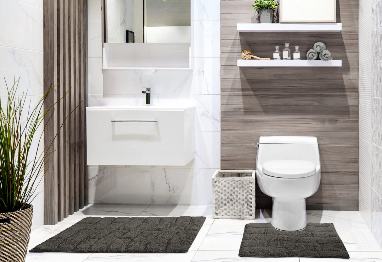 Waves 100% Cotton 2 Piece Bath Set