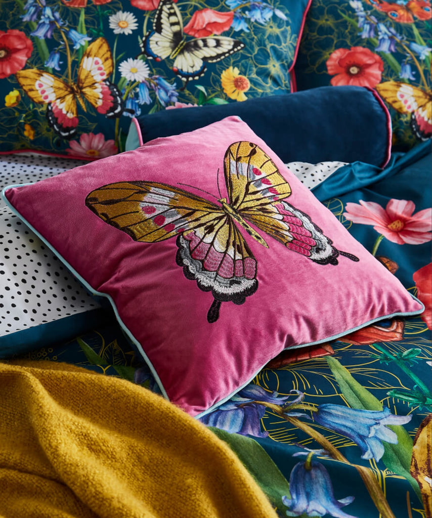 Joe Browns Striking Butterfly Embroidered 45cm x 45cm Cushion