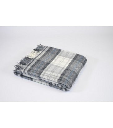 Tweedmill Cottage Check Grey Throw