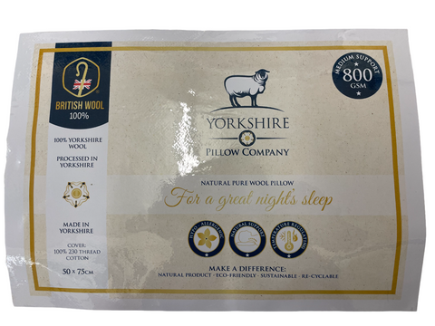 100% Yorkshire Wool Medium Pillow